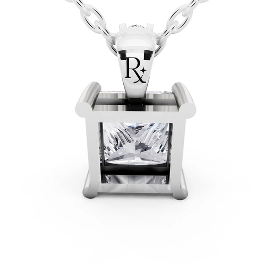 Princess Lab Grown Diamond Solitaire Pendant, view 2
