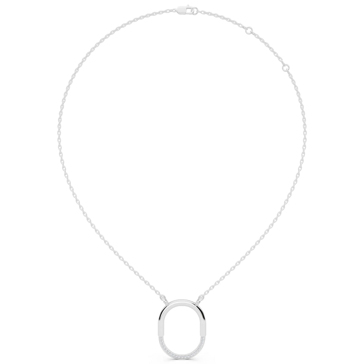 Open Oval Lab Grown Diamond Pendant, view 5