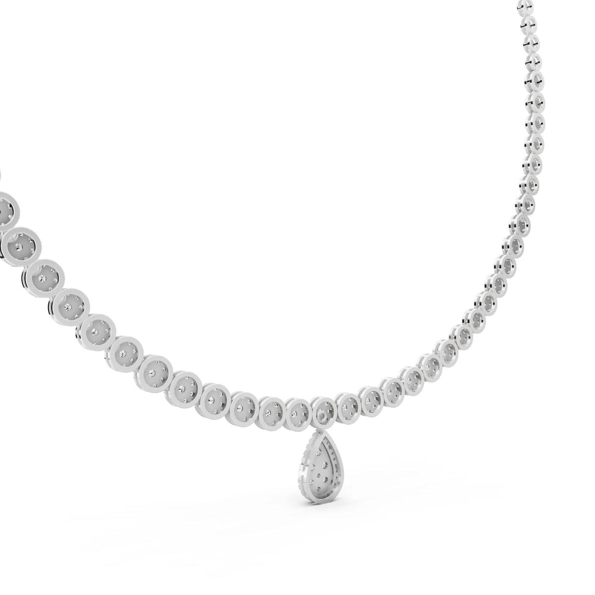 Timeless Round Teardrop Lab Grown Diamond Pendant Necklace, view 6