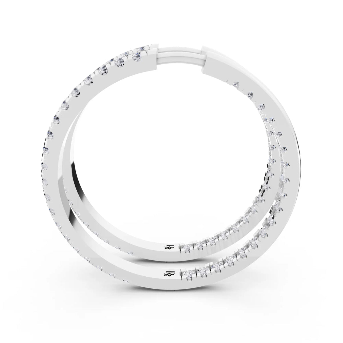 Lab Grown Diamond Cluster Hoop Earrings, right side view
