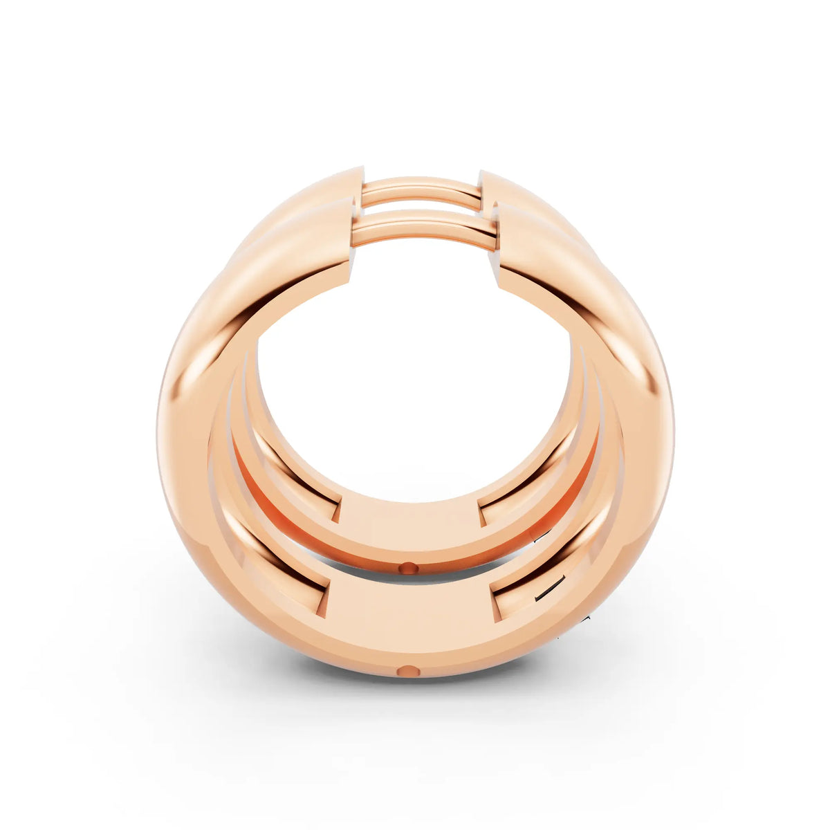 Rose Gold Polished Hoop Earrings, right side view