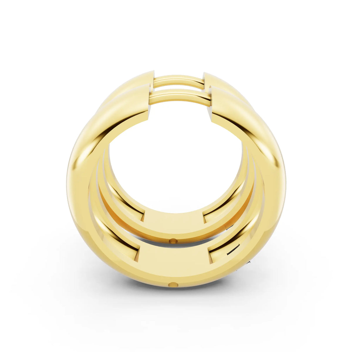 Yellow Gold Polished Hoop Earrings, right side view