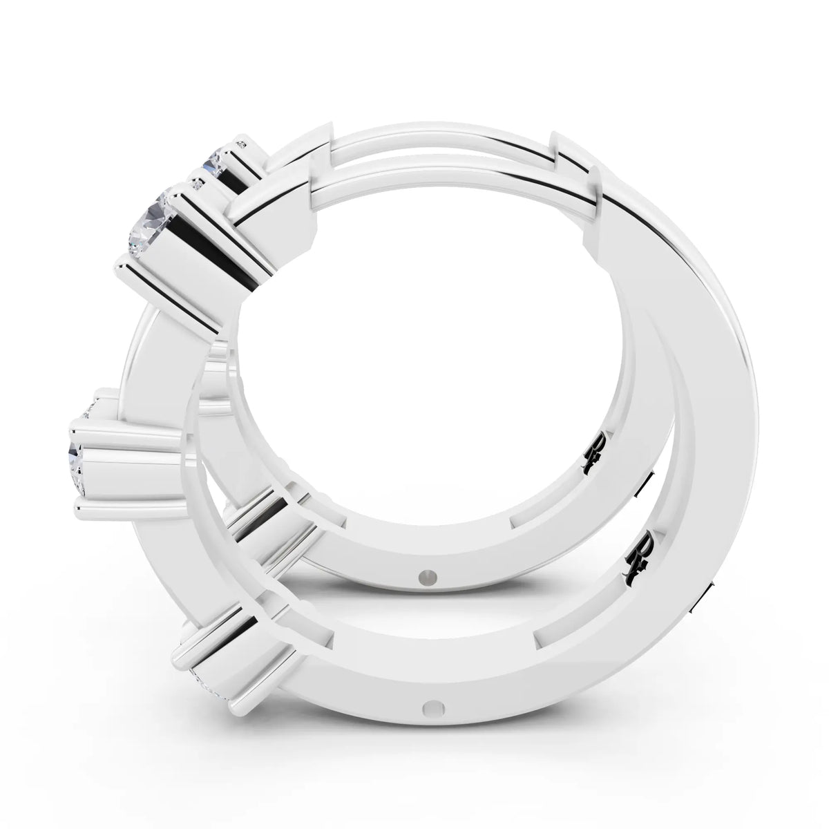 Lab Grown Diamond Hoop Earrings, right side view