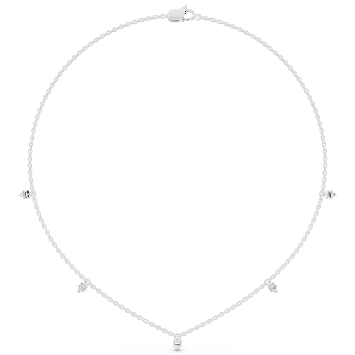 Five Station Lab Grown Diamond Necklace, view 6
