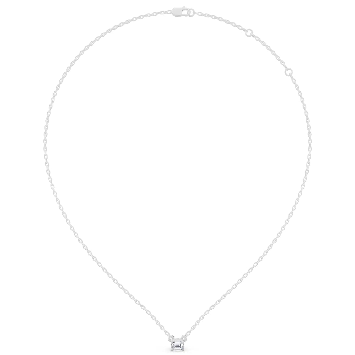 Emerald Lab Grown Diamond Solitaire Pendant, view 6