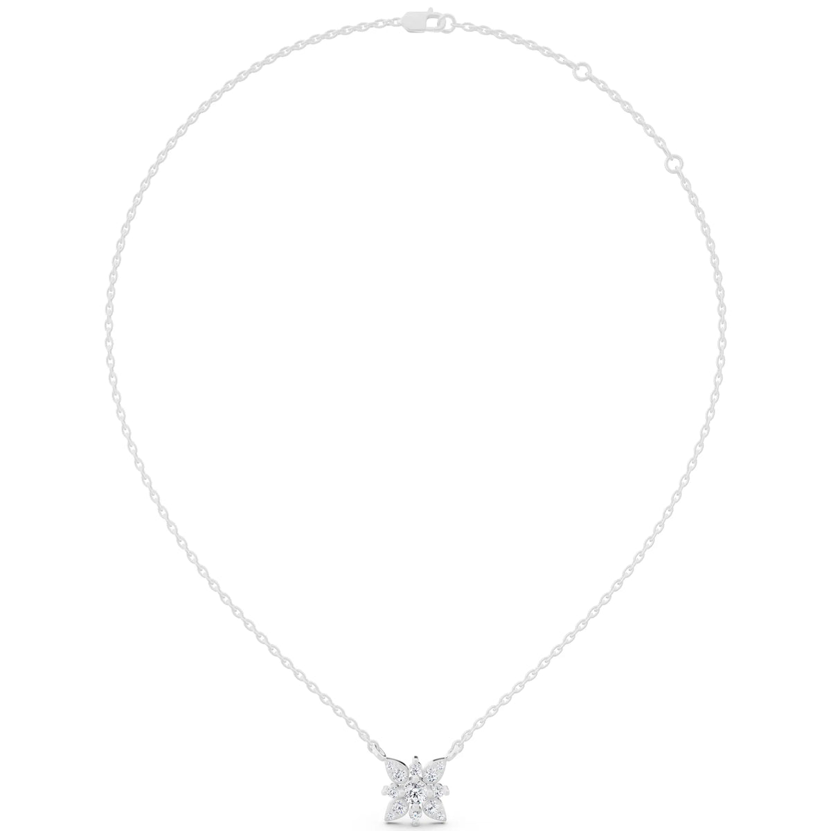Floral Petal Lab Grown Diamond Pendant, view 6
