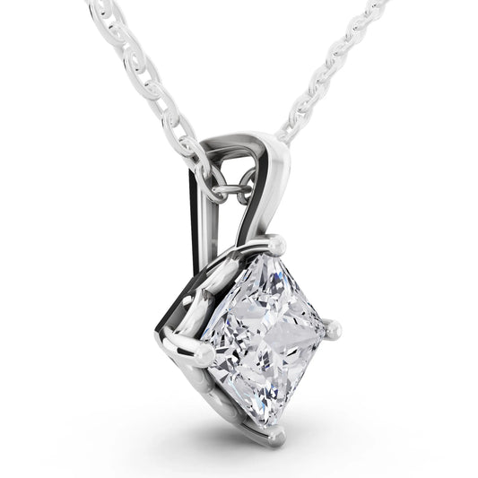 Classic Princess Lab Grown Diamond Pendant, view 2