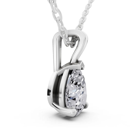 Pear Lab Grown Diamond Minimal Prong Pendant, view 2