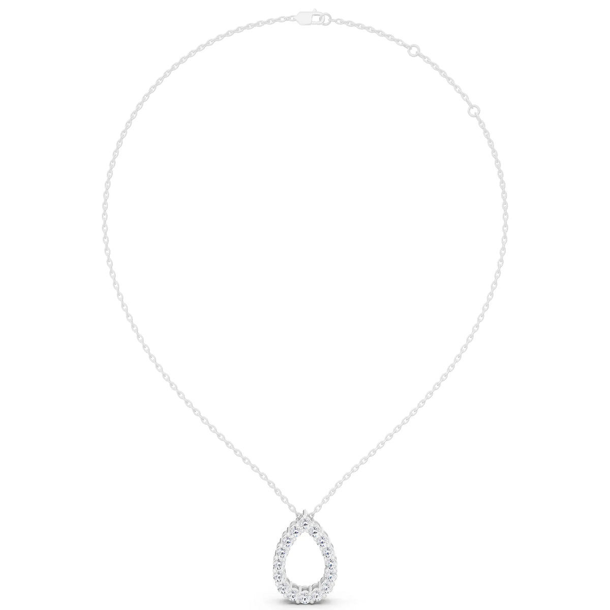 Open Pear Teardrop Lab Grown Diamond Pendant, view 6