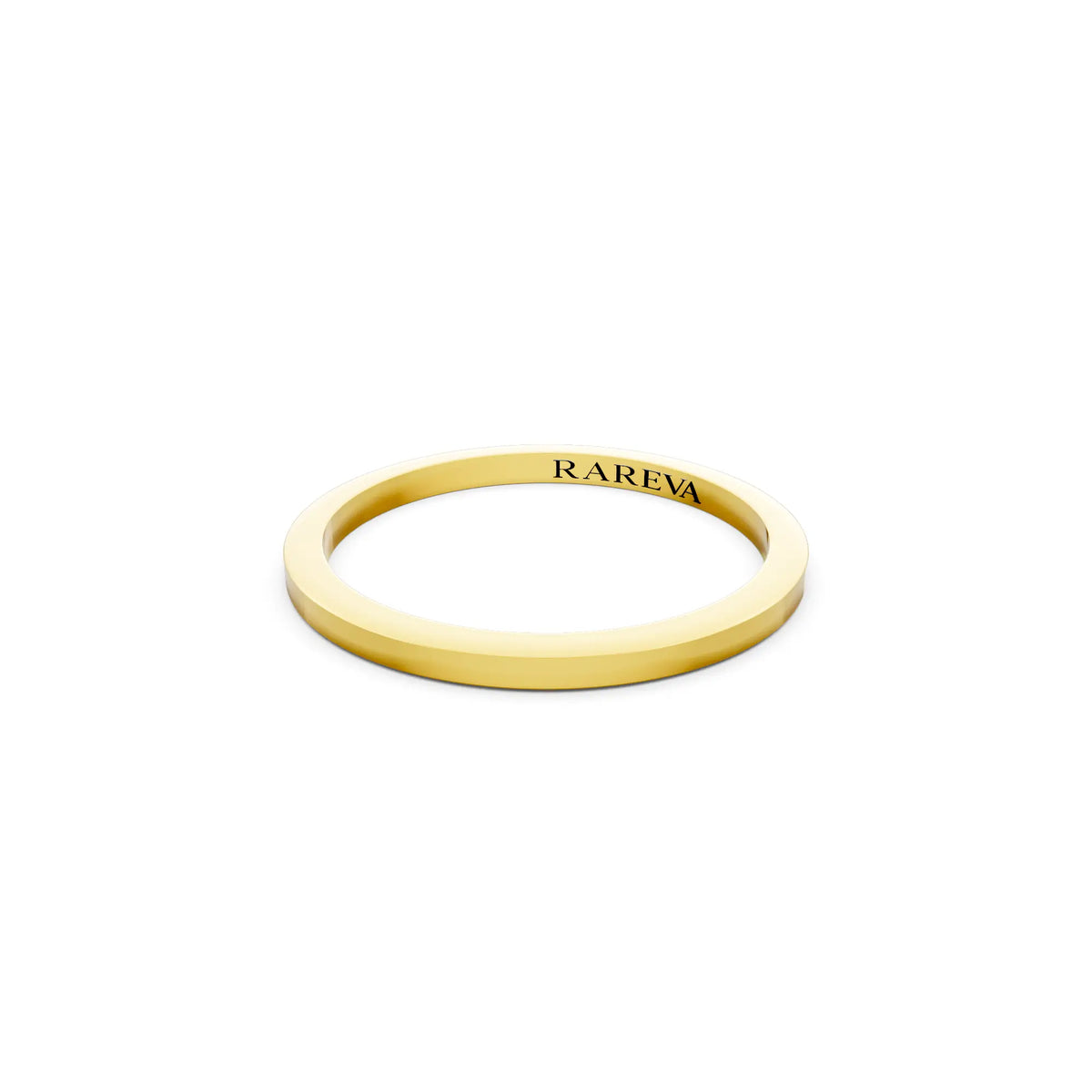 10K Yellow Gold Men's Flat Wedding Band - 1.5mm - Close up