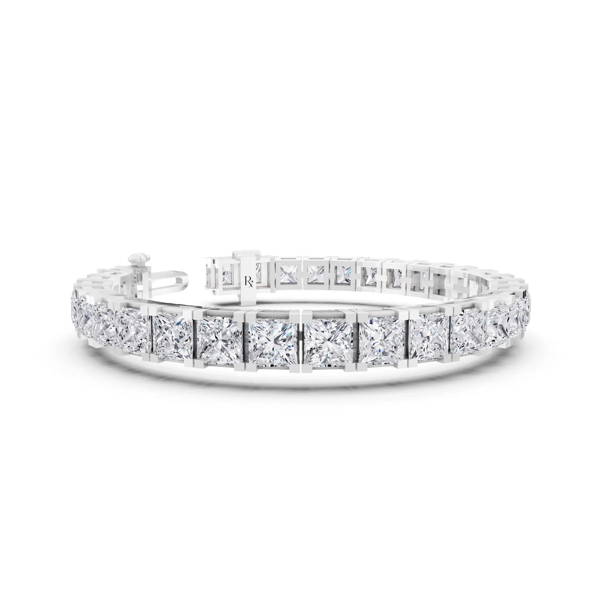 Platinum Princess Cut Diamond Tennis Bracelet - Top1