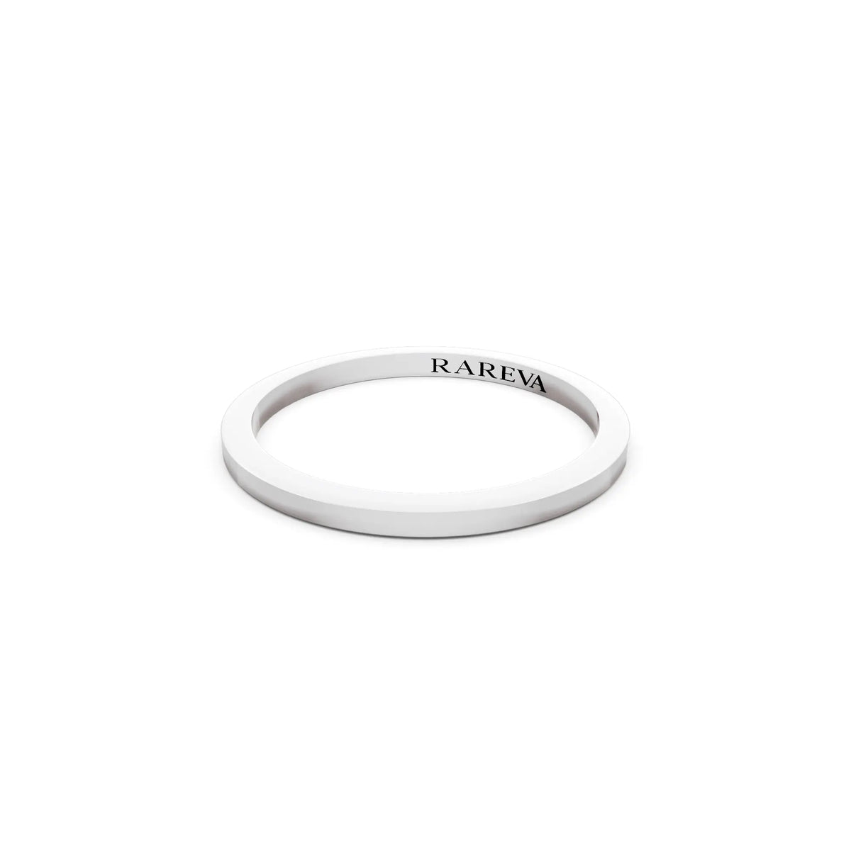 Platinum Men's Flat Wedding Band - 1.5mm - Close up