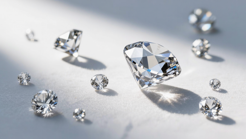 Loose round brilliant lab-grown diamonds of varying sizes