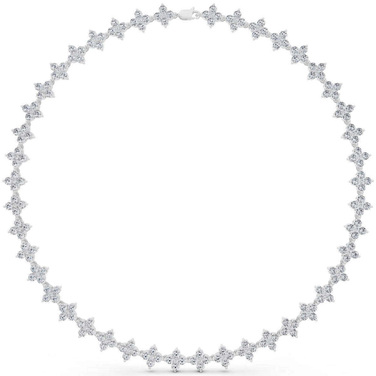 Round Cluster Lab Grown Diamond Flower Necklace