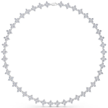 Round Cluster Lab Grown Diamond Flower Necklace