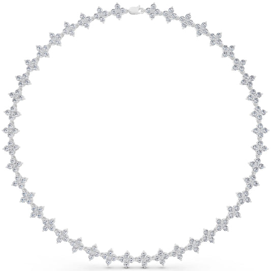 Round Cluster Lab Grown Diamond Flower Necklace