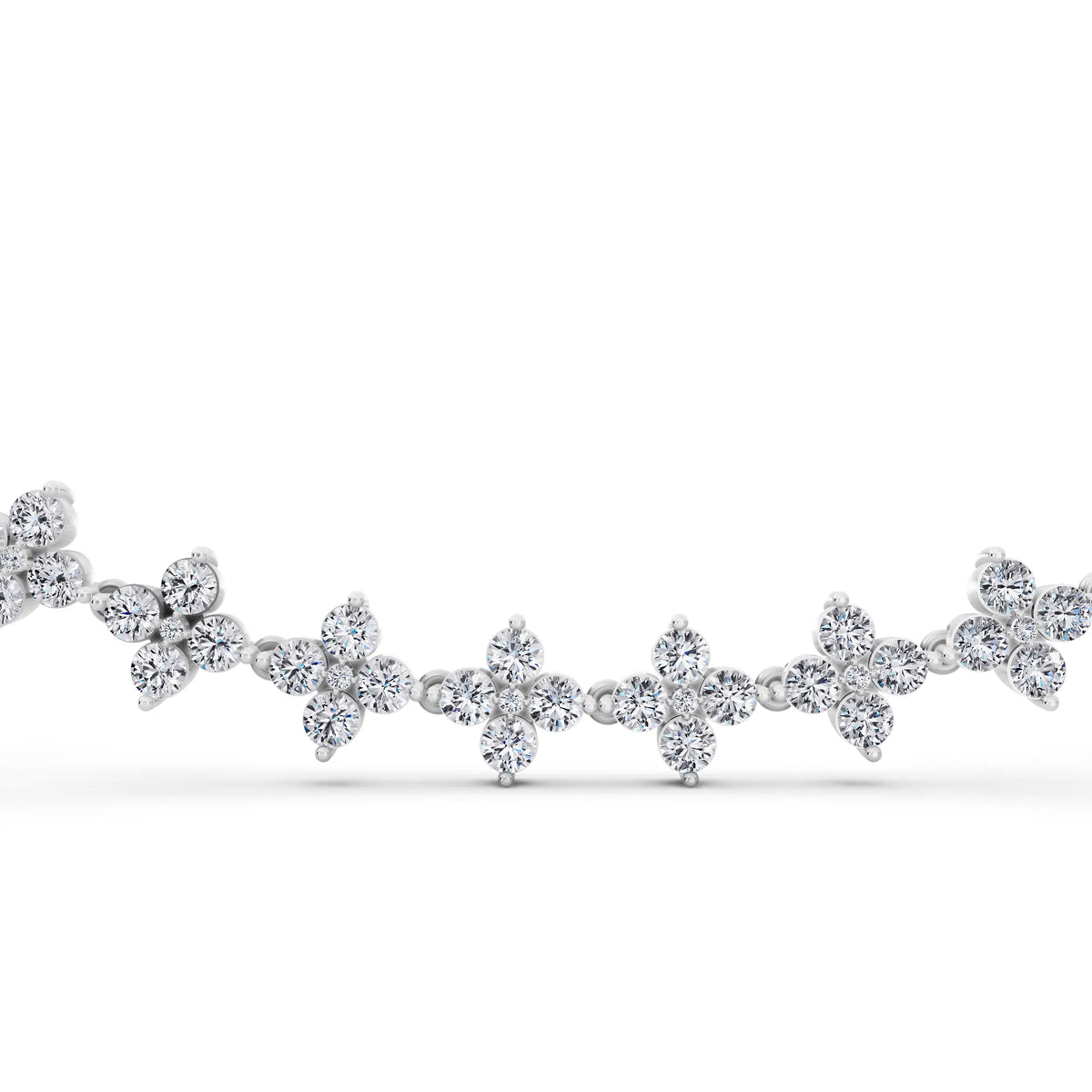 Round Cluster Lab Grown Diamond Flower Necklace, view 4