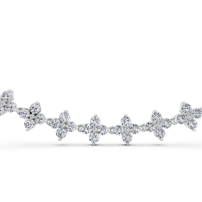 Round Cluster Lab Grown Diamond Flower Necklace, view 4
