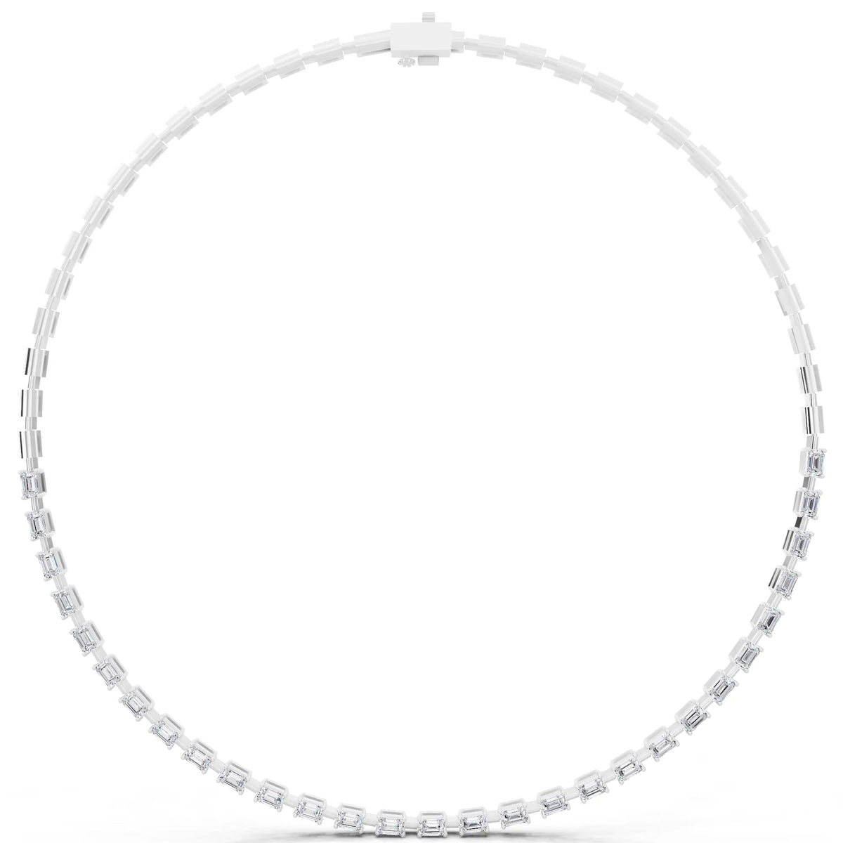 Statement Emerald Cut Brilliant Lab Grown Diamond Necklace