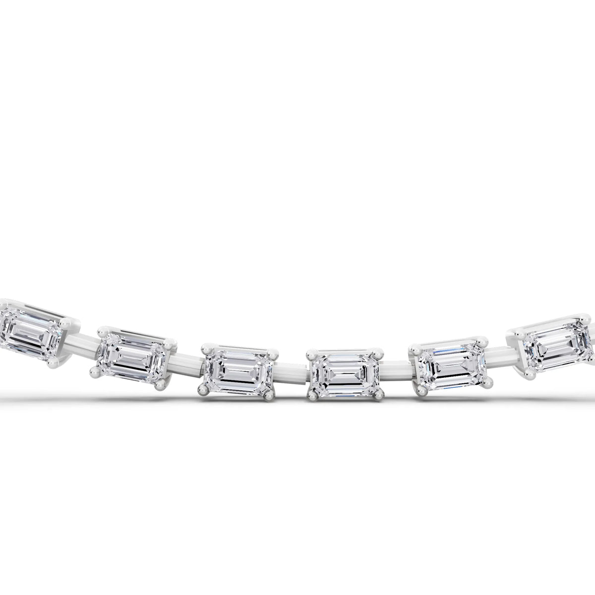 Statement Emerald Cut Brilliant Lab Grown Diamond Necklace, view 4