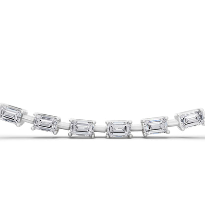 Statement Emerald Cut Brilliant Lab Grown Diamond Necklace, view 4