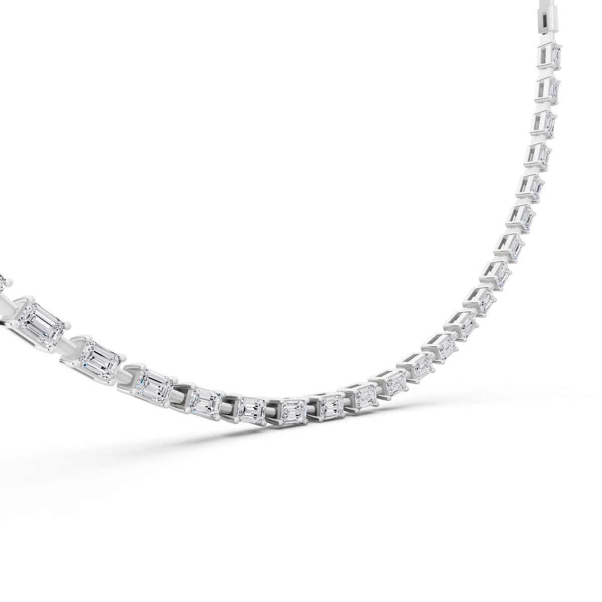 Statement Emerald Cut Brilliant Lab Grown Diamond Necklace, view 5