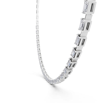 Statement Emerald Cut Brilliant Lab Grown Diamond Necklace, view 6