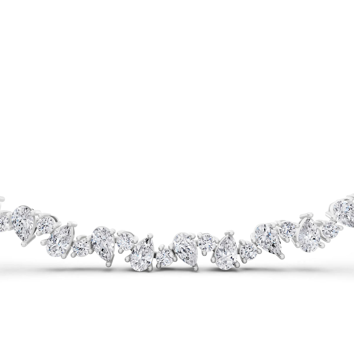 Pear Round Teardrop Lab Grown Diamond Pendant Necklace, view 4