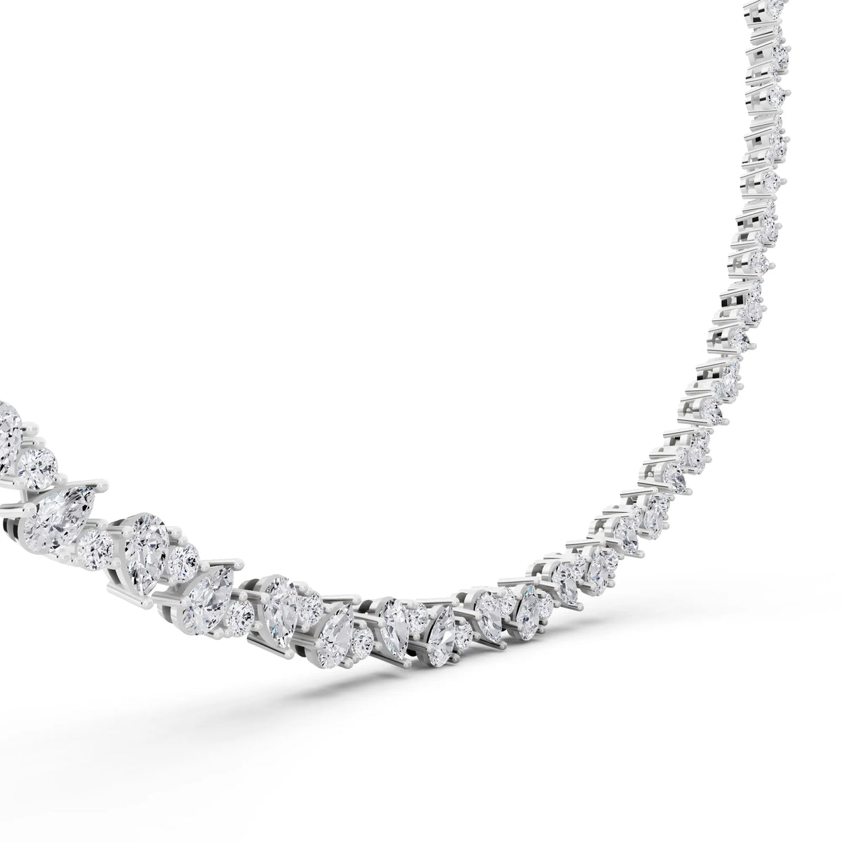 Pear Round Teardrop Lab Grown Diamond Pendant Necklace, view 5