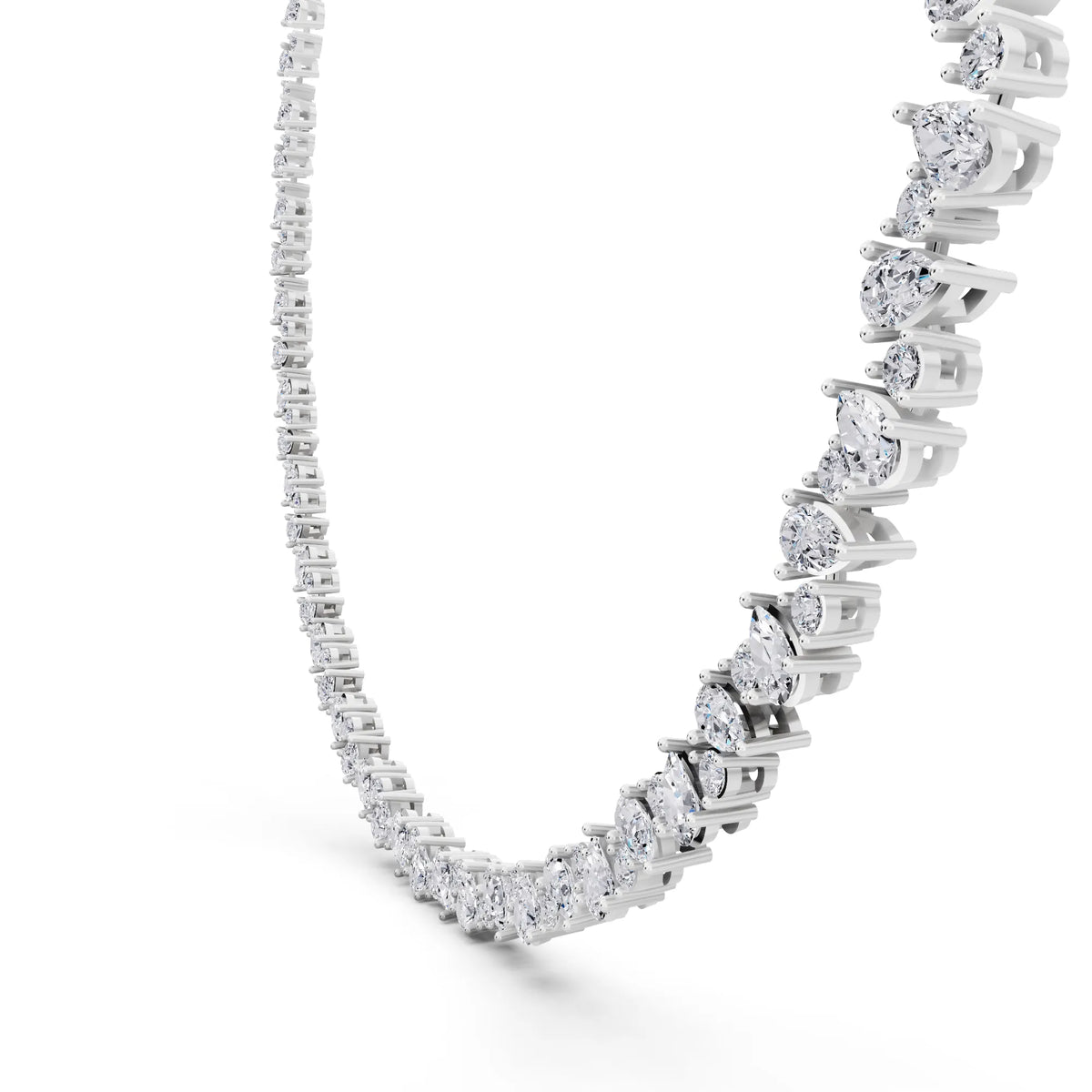 Pear Round Teardrop Lab Grown Diamond Pendant Necklace, view 6