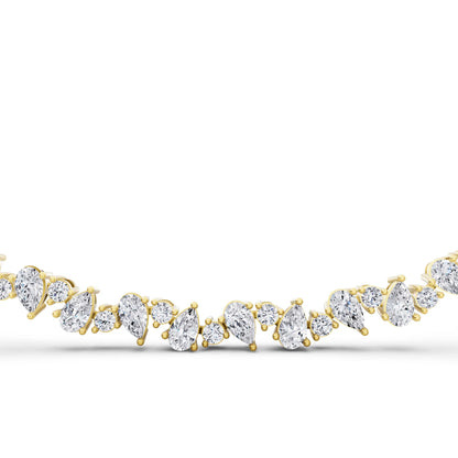 Yellow Gold Pear Round Teardrop Lab Grown Diamond Pendant Necklace, view 4