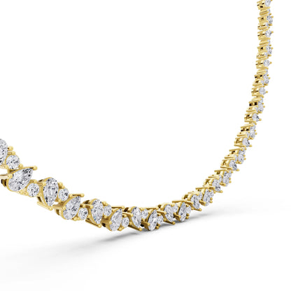 Yellow Gold Pear Round Teardrop Lab Grown Diamond Pendant Necklace, view 5