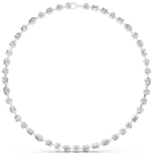 Round Oval Marquise Alternating Lab Grown Diamond Necklace