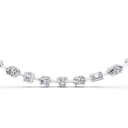 Round Oval Marquise Alternating Lab Grown Diamond Necklace, view 2