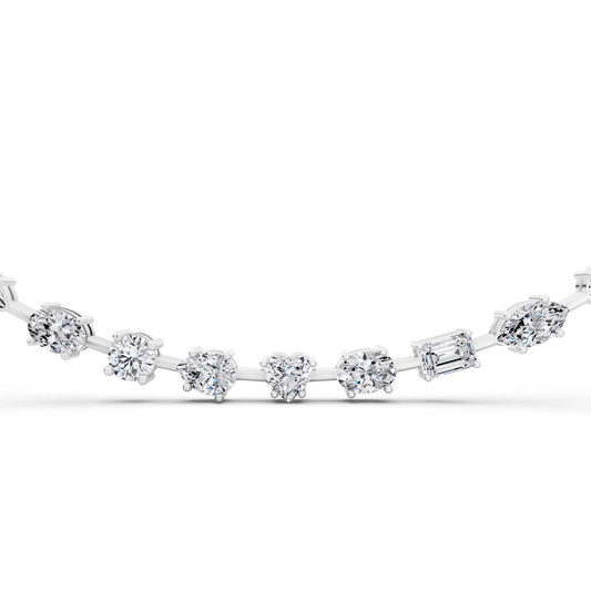Round Oval Marquise Alternating Lab Grown Diamond Necklace, view 2
