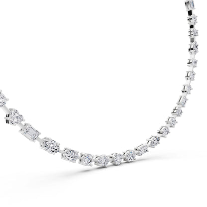 Round Oval Marquise Alternating Lab Grown Diamond Necklace, view 3