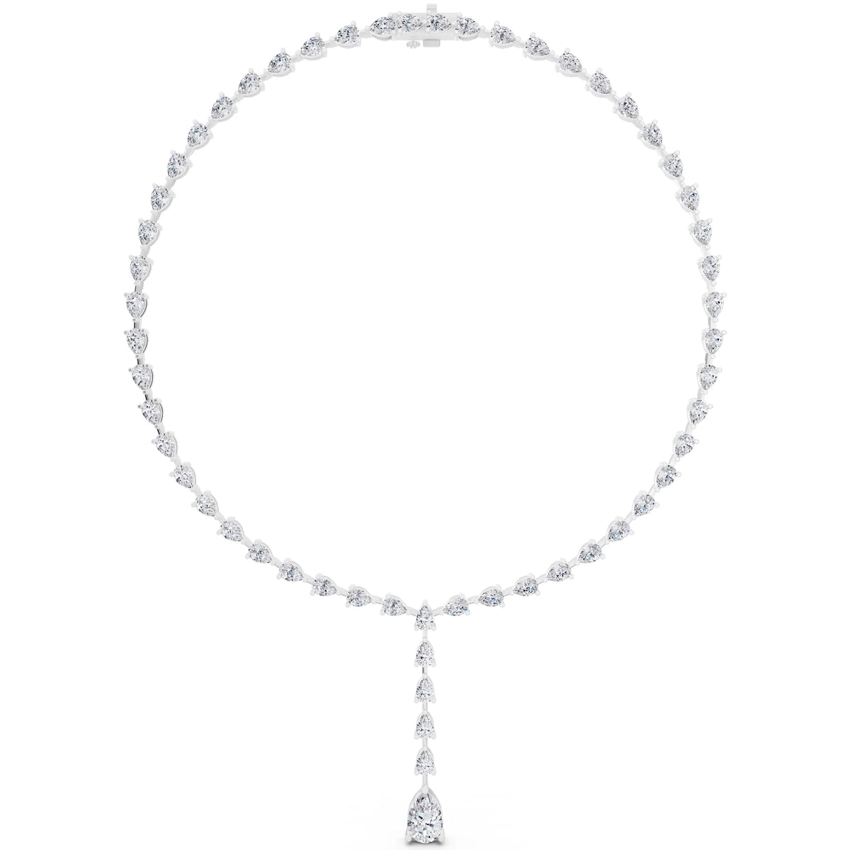 Pear Cascading Drop Lab Grown Diamond Pendant Necklace