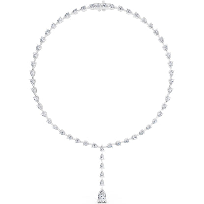 Pear Cascading Drop Lab Grown Diamond Pendant Necklace