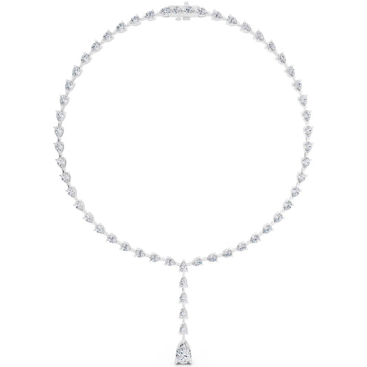 Pear Cascading Drop Lab Grown Diamond Pendant Necklace