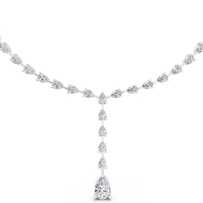 Pear Cascading Drop Lab Grown Diamond Pendant Necklace, view 2