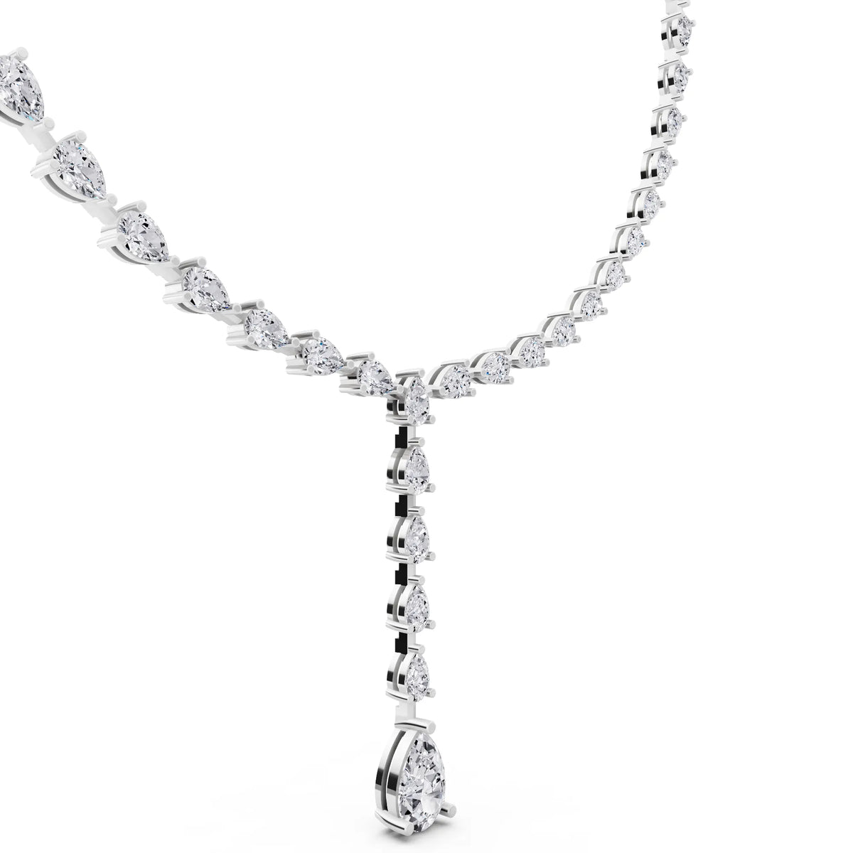 Pear Cascading Drop Lab Grown Diamond Pendant Necklace, view 3