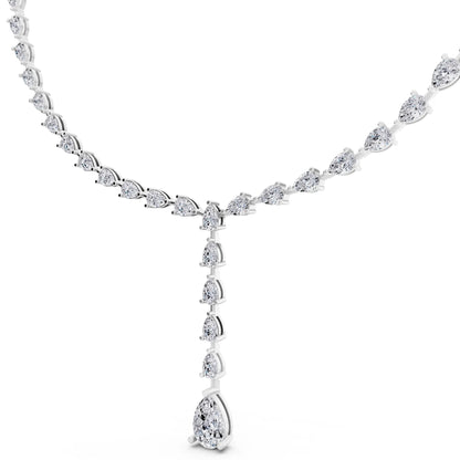 Pear Cascading Drop Lab Grown Diamond Pendant Necklace, view 4