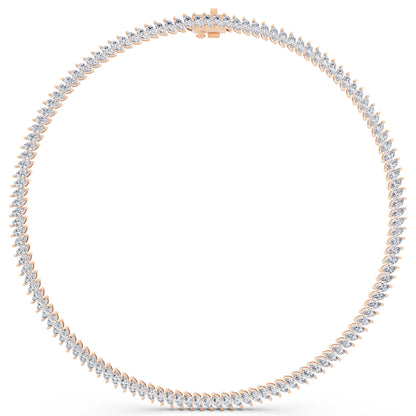 Rose Gold Marquise Oval Lab Grown Diamond Necklace