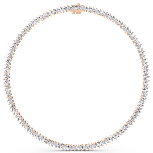 Rose Gold Marquise Oval Lab Grown Diamond Necklace