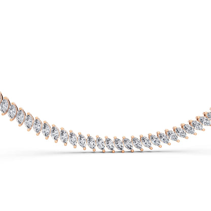 Rose Gold Marquise Oval Lab Grown Diamond Necklace, view 2