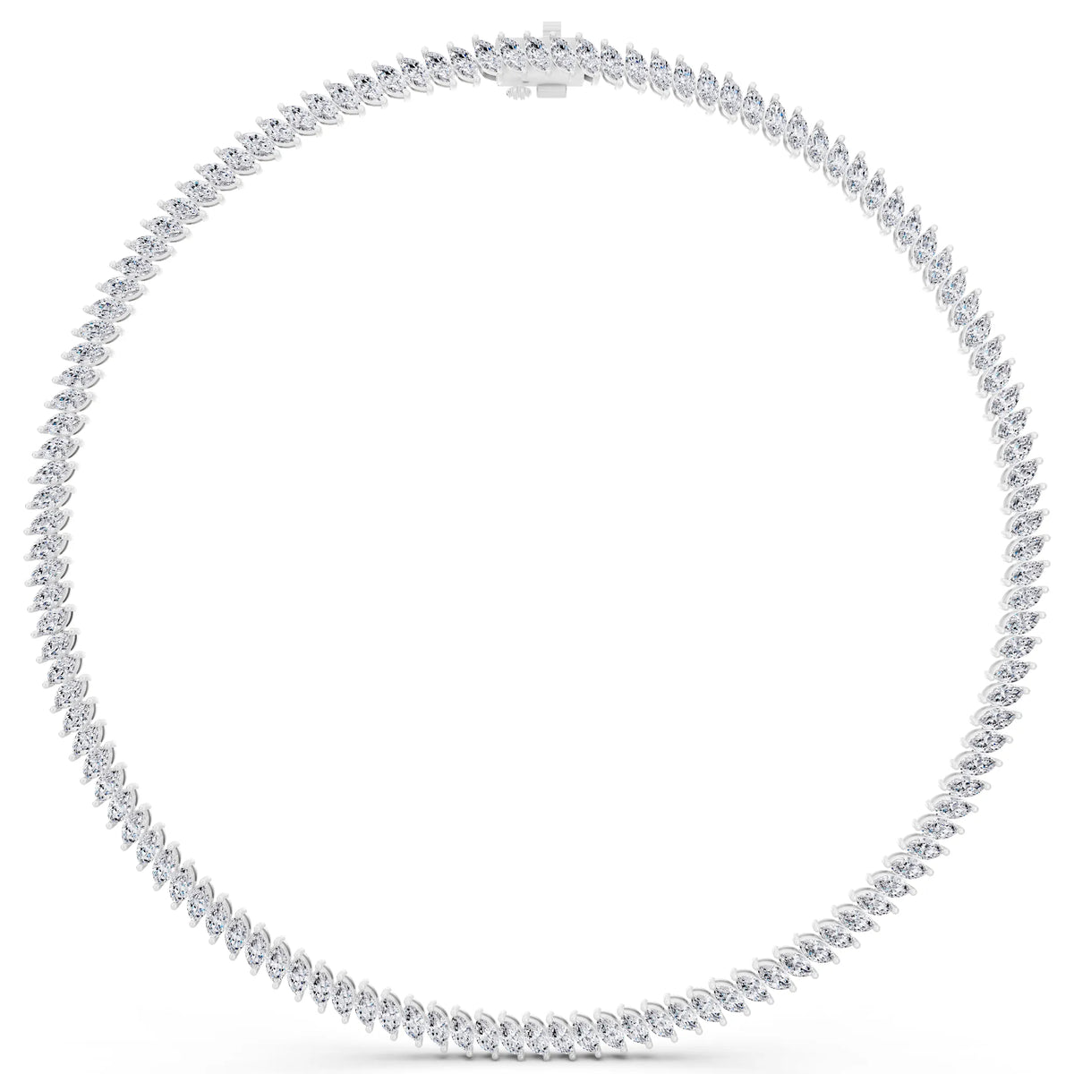Statement Marquise Oval Cut Brilliant Lab Grown Diamond Necklace