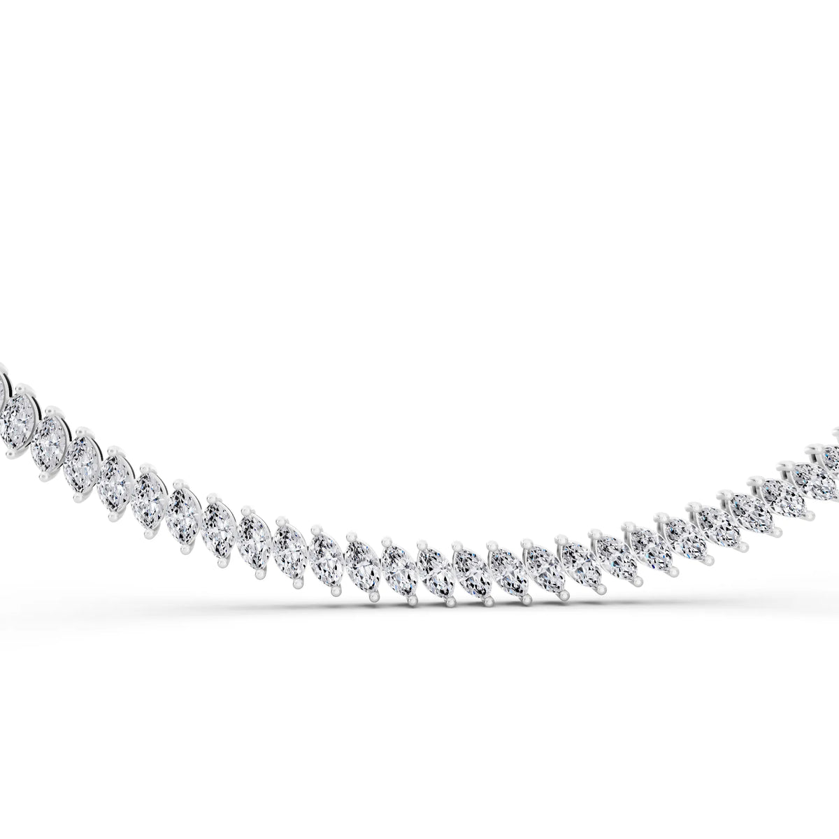 Statement Marquise Oval Cut Brilliant Lab Grown Diamond Necklace, view 2