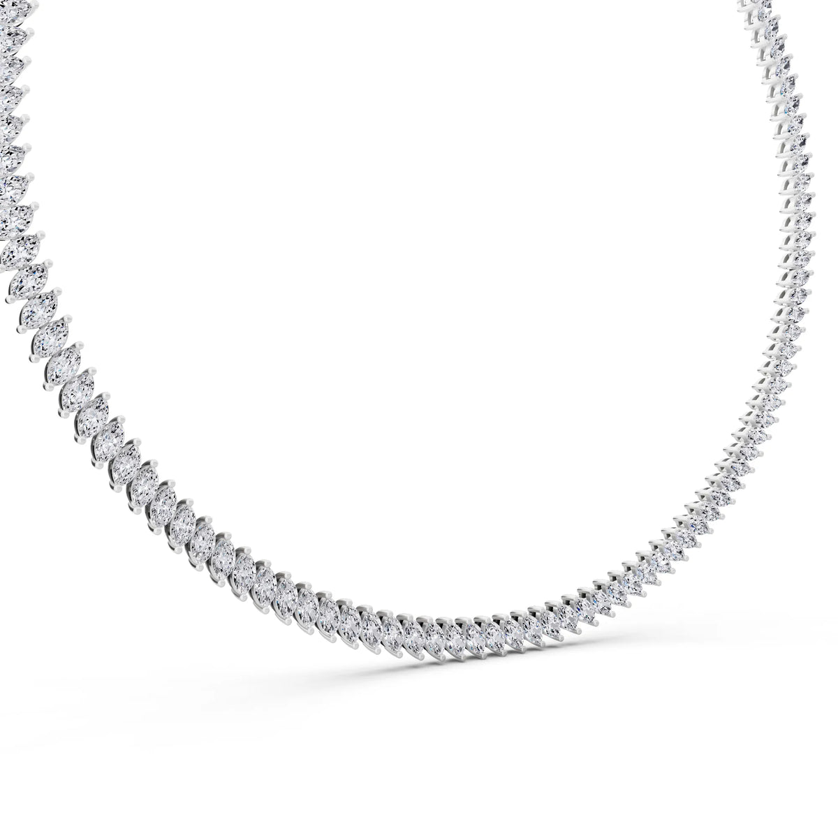 Statement Marquise Oval Cut Brilliant Lab Grown Diamond Necklace, view 3