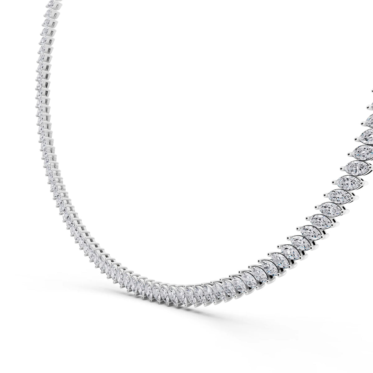 Statement Marquise Oval Cut Brilliant Lab Grown Diamond Necklace, view 4