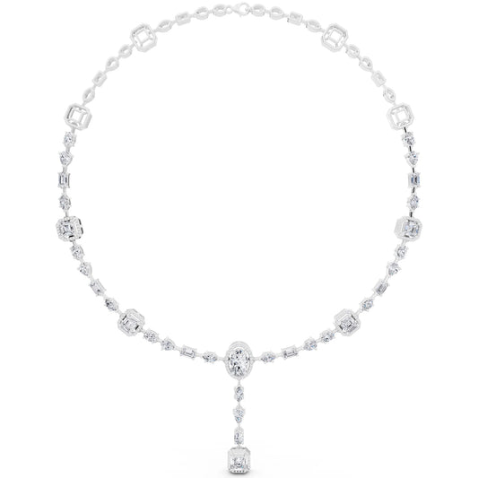 Halo Cascading Lab Grown Diamond Pendant Necklace